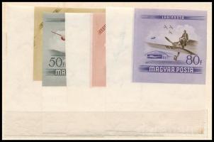 1954 Repülőnap ívsarki vágott sor / Mi 1376-1383 imperforate corner set