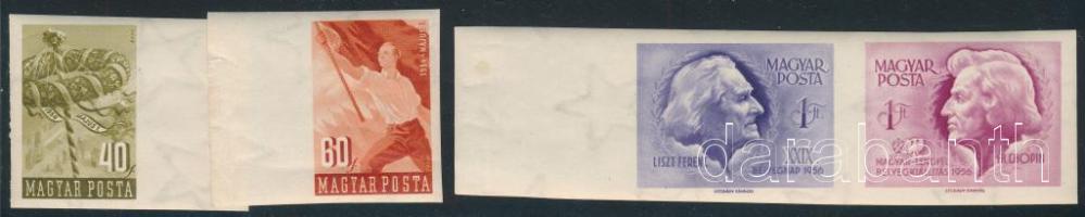 1954-1955 Május 1. és Bélyegnap vágott kiadások / imperforate lot