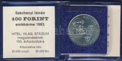 1983. 100Ft "Széchenyi István" T:BU Eredeti tokban, tanúsítvánnyal!