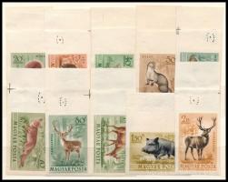 1953 Erdei állatok vágott sor / Mi 1285-1294 imperforate margin set