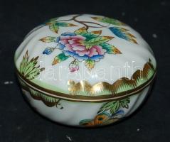 Viktória mintás kis Herendi porcelán bonbonnier / small Herend chinaware bonbonniere 7x5 cm