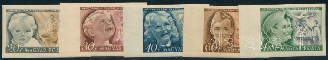 1950 Gyermek I. ívszéli vágott sor / Mi 1101-1105 imperforate margin set