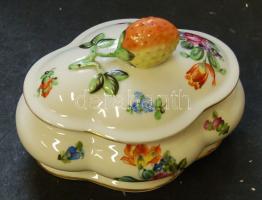 Gyümölcs mintás Herendi porcelán bonbonnier / Herend chinaware bonbonniere 16x10 cm