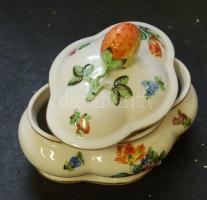 Gyümölcs mintás Herendi porcelán bonbonnier / Herend chinaware bonbonniere 16x10 cm