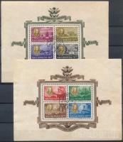 1947 Roosevelt blokkpár első napi bélyegzéssel (70.000) (sarokhibák) / Mi 10-11 block pair (corner faults)