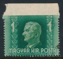 1941 Kormányzói arcképsor 1P felül fogazatlan / Mi 657 imperforate above