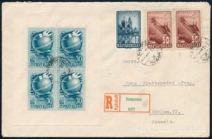 1948 Bélyegnap kisív ajánlott levélen / Mi 1034 minisheet on registered cover