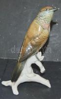 Ensmann szépen kidolgozott, kézzel festett porcelán madár figura / Ensmann nice chinaware bird-figure 18 cm