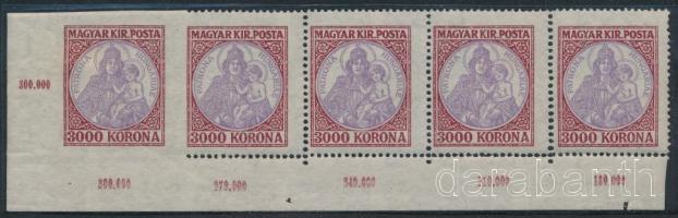 1921 Koronás Madonna 3000K ívsarki ötöscsík, részben fogazatlan
