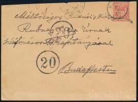 1902 10f díjjegyes boríték portózva