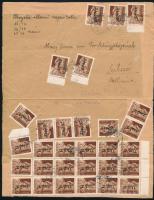 1946 Egy 1930-as boríték másodjára felhasználva 30 db bélyeggel távolsági levélként