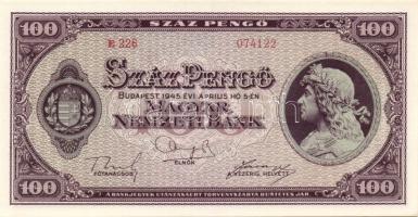 1945. 100P (2x) egymás utáni sorszámokkal T:I