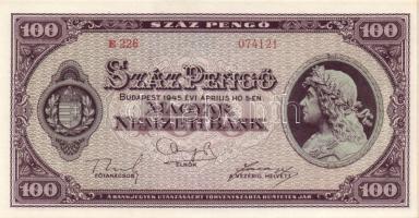 1945. 100P (2x) egymás utáni sorszámokkal T:I