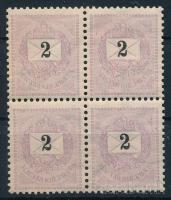 1898 2kr négyestömb postatiszta (apró gumihiba / small gum disturbances)