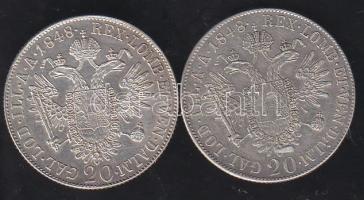 Ausztria 1848A 20Kr Ag (2x) I.Ferdinánd T:2-,3