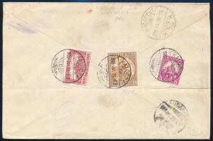 1926 Ajánlott levél 2000K + 2500K + 8f vegyes bérmentesítéssel "KALOCSA" - "BUDAPEST" (hajtott / folded)