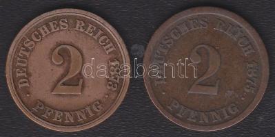 Német Birodalom/Császárság 1873A 2Pf + 1875D 2Pf T:3+/3,3