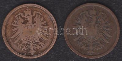 Német Birodalom/Császárság 1873A 2Pf + 1875D 2Pf T:3+/3,3