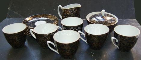 cca 1950 Szép retró 6 személyes  kávéskészlet kiöntővel / Coffee set from the 50-s