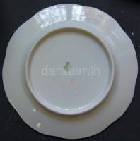 Zsolnay porcelán búzavirág mintás tál + 6 tányér / Zsolnay chinaware 6 plates  tray