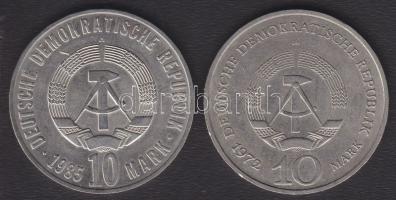 NDK 1985. 10M "A fasizmus felett aratott győzelem 40. évfordulója" + 1972. 10M "Buchenwald Emlékére" T:2+,3+