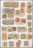 1900-1913 69 db Turul bélyeg 42 db kivágáson, olvasható bélyegzésekkel, 2 db lapon feldolgozva