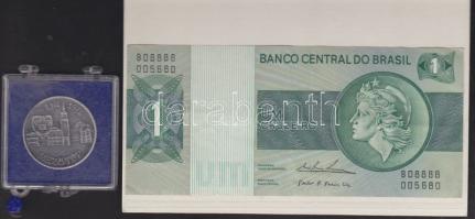 Kis vegyes tétel benne: Nagy-Britannia 1799. 1/2P III.György T:4+ ph + 1978.Mezőtúr fém emlékplakett + "B.SZ.K.Rt kis szakaszjegy" + 4db pénzérme + brazil 1C papírpénz T:vegyes