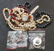 Ékszer tétel. tekla, hematit, korall láncok 5 db + 6 db medál