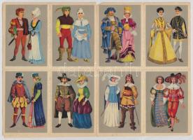 16 darabos népviseleteket ábrázoló gyűjtőkép sorozat