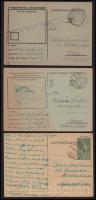 1944 3 db tábori lap (tábori kórház levelezés), 2 távirat, igazolások, levél, érdekes, nagyrészt összefüggő anyag összesen 9 db