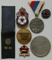6klf kitüntetés, emlékérem, kitűző + 2 külföldi emlékérem T:vegyes
