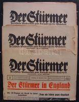 1940 A der Stürmer náci lap 3 db száma  / 3 copies of the der Stürmer