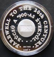 1999. "MKB-Boldog Milleniumot!-Búcsú a kilencszázas évektől" Ag emlékérem eredeti díszdobozban T:PP