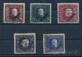 Osztrák-magyar tábori posta Szerbiában 1916 1K, 2K, 3K, 5K és 10K
