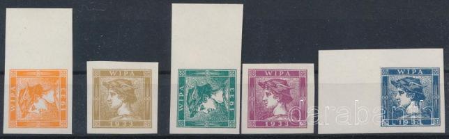 1851 Merkúr Hírlapbélyeg 5 klf. színű utánnyomat az 1933 évi WIPA bélyegkiállításra