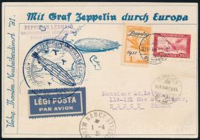1931 Zeppelin körrepülés légiposta levelezőlap