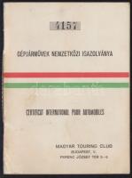 1934 Magyar Touring Club nemzetközi gépjármű-igazolvány Fiat gépkocsi részére / International car-pass