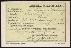 1941 Gépkocsi forgalmi Ford autó részére