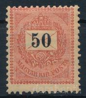 1889 50kr 12 : 11 3/4 fogazással, elfogazva, telt színű