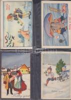 20 db régi Újévi üdvözlőlap, közte több litho / 20 New Year greeting cards