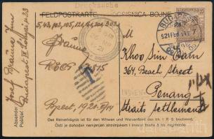1921 Képeslap Malajziába