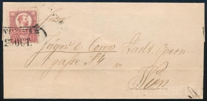 1871 Réznyomat 5kr levélen / on cover "(U)NGHVÁR" - Wien