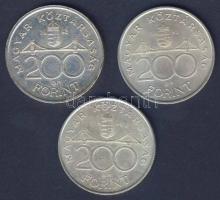 1992 200 Ft Ag "MNB" + 1993 "MNB" + 1994 "Deák" T:2