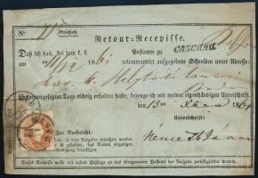 1861 10kr tértivevényen