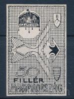 1927 Repülő 50f eredeti bélyegterv / essay