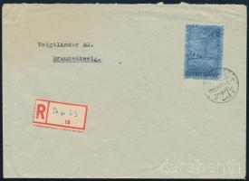 1955 Alumínium bélyeg ajánlott levélen Németországba / Mi 1449 on registered cover to Germany