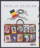 The World Famous Belgians mini sheet, Híres belgák a világban kisív, Belgier in der Welt Kleinbogen