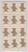1945 Törvénykezési illetékbélyeg 50P, többször hajtott 50-es ív (10.000)