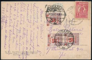 1923 Képeslap Romániából Budapestre 3 db portó bélyeggel / Postcard from Romania to Hungary with postage due