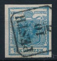 1850 9kr II.tip. nyhén bordázott papír 'PESTH'